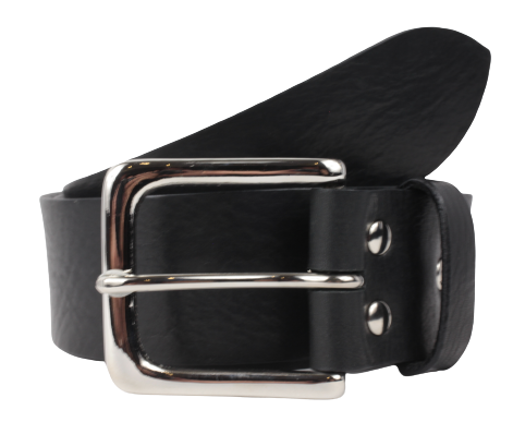Wide Black Leather Belt