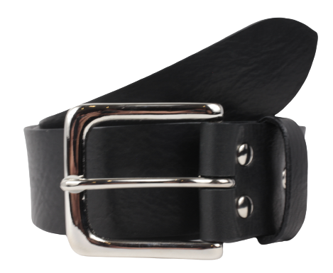 Wide Black Leather Belt