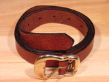 Brass Shoe Style 1 Inch Leather Belt