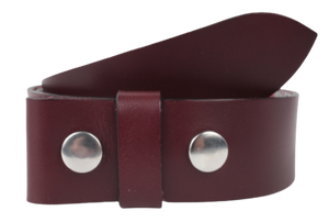 Burgundy 1.25 Inch Buckless Leather Belt Strap