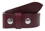 1 Inch Wide Burgundy Leather Belt Strap with Snaps