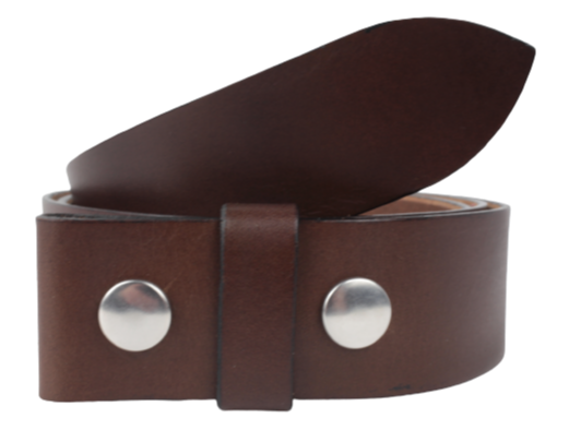 1 Inch Chestnut Leather Belt Strap with Snaps