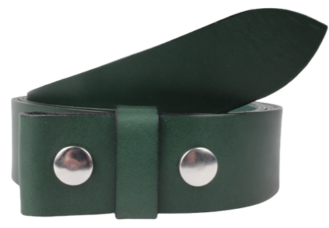 1.5" Wide Green Leather Belt Strap Replacement with Snaps