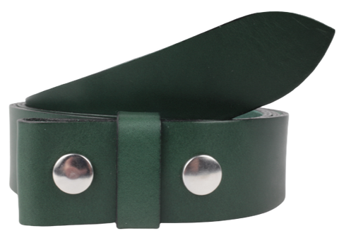 1.25 Wide Green Leather Belt Strap