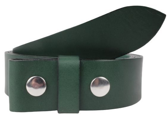 1.25 Wide Green Leather Belt Strap
