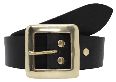 Buy Black Leather Belt | Square Solid Brass Buckle | Mens Ladies Buy Black Leather Belt | Square Solid Brass Buckle | Mens Ladies