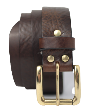 Dark Brown Leather Belt for Sale  Brass Roller 1 3/4 Inch Buckle – Buckle  My Belt