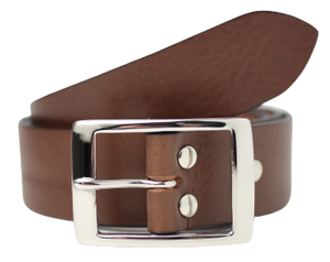 1 1/2 Inch Wide Brown Leather Belt