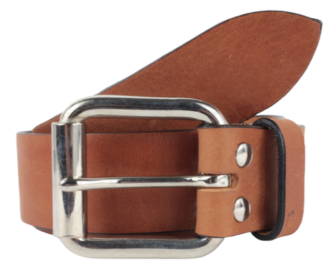 1 1/2" Inch Dark Tan Leather Belt