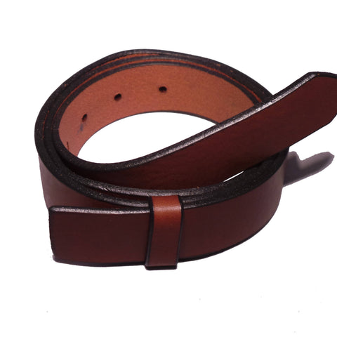 1 1/8" Brown Leather Belt Strap