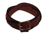 Brass Rectangle Roller Leather Belt