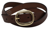 25mm Brown Leather Trouser Belt