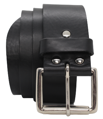 2 Inch Black Leather Jean Belt