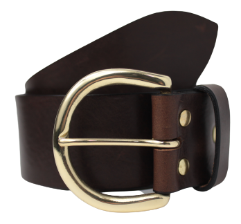 2 Inch D Ring Brass Buckle Leather Belt
