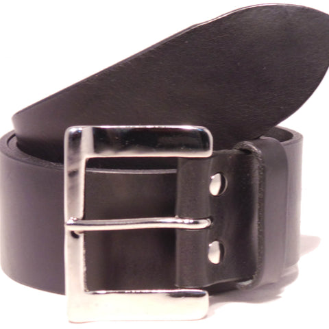 Black 2 Inch Belt with Silver Buckle