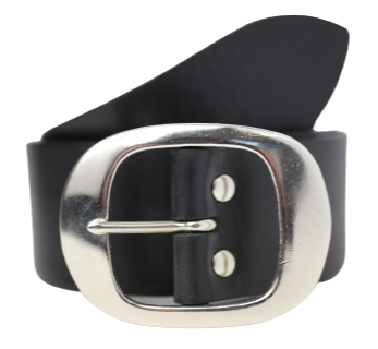 50mm Black Leather Jean Belt