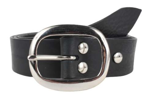 Black 1.25 Inch Leather Belt