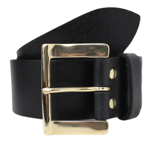 Black 2" Inch Wide Leather Designer Belt
