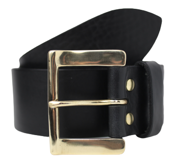 Black 2" Inch Wide Leather Designer Belt