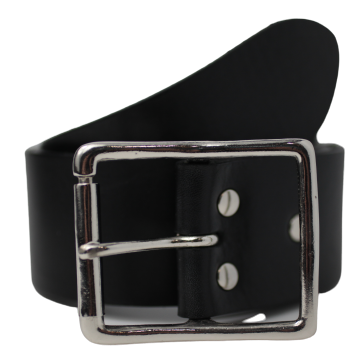 Black 50mm Leather Belt