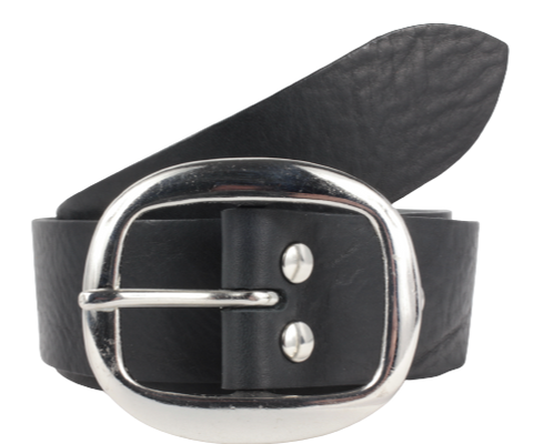 Black Designer Leather Jean Belt