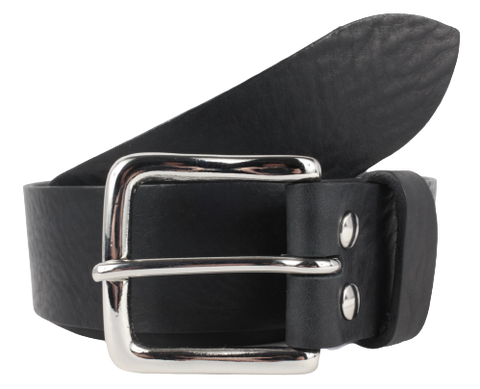 Black Inch and Half Leather Belt