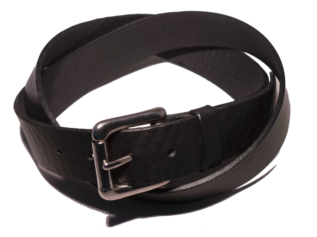 Silver Roller 1 1/4 Inch Leather Belt | Men's Designer Trouser