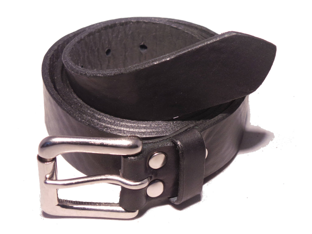 Silver Roller 1 1/4 Inch Leather Belt | Men's Designer Trouser Belts