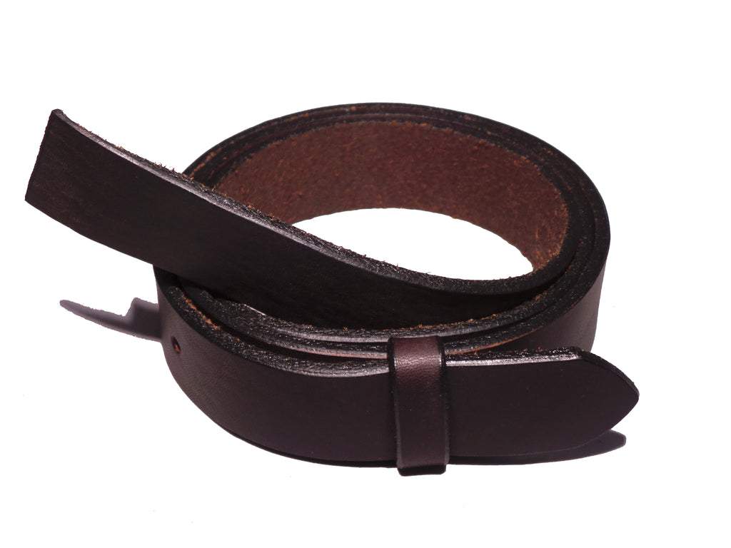 Blank Black Leather Belt Strap 1/4 Inch 32mm Wide Squared End