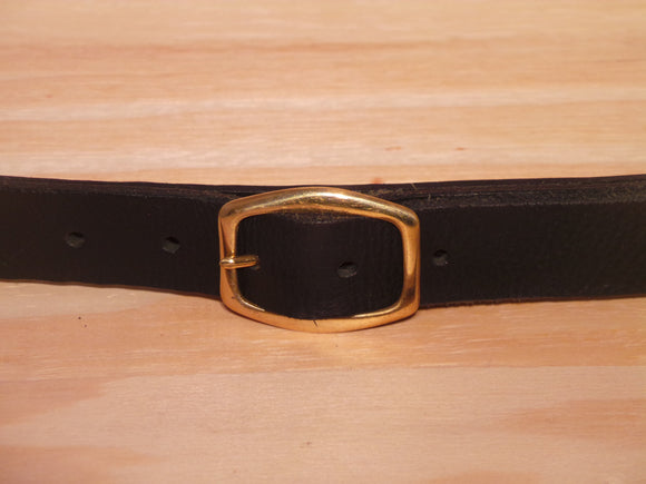 Brass Hexagon Buckle Leather Belt