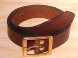 1 1/4" Inch Dark Brown Leather Jean Belt