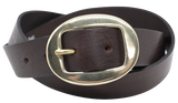 Brown 1 1/4" Wide Leather Jean Belt