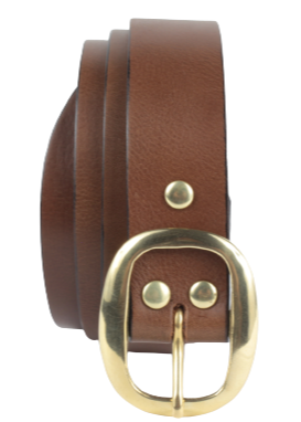 Brown Classic Trouser Belt 1.25 Inch Wide