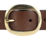 Brown Leather Trouser Belt 1.25 Inch Wide