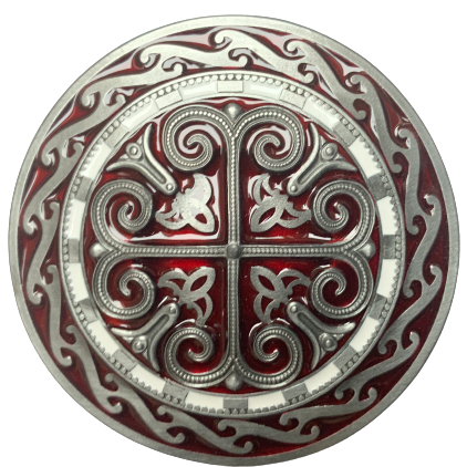 Celtic Round Cross Red Belt Buckle