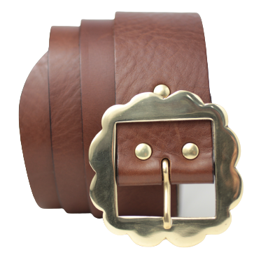 Dark Brown 2 Inch Leather Belt for Ladies