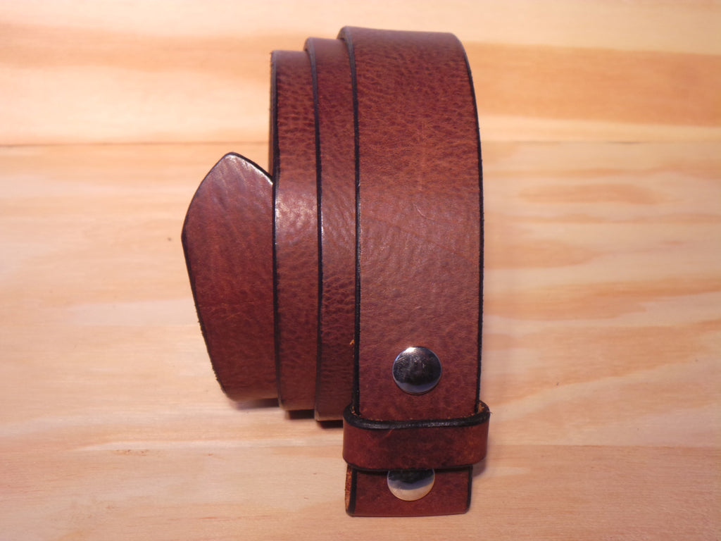 Handmade Full Grain Leather SNAP ON Belt - easily change your belt buckle