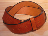 32mm Wide Dark Tan Leather Belt Strap