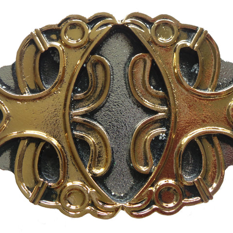 Celtic Two Birds Gold Silver Belt Buckle