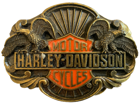 Harley Davidson Flying Eagles Gold Belt Buckle