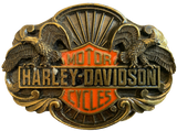 Harley Davidson Flying Eagles Gold Belt Buckle