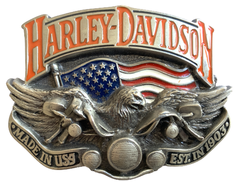 Harley Davidson Made in USA Silver Belt Buckle