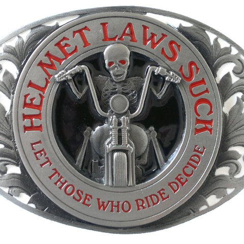 Helmet Laws Suck Belt Buckle