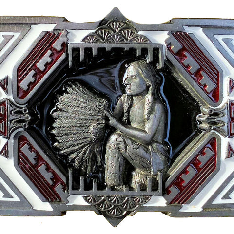 Indians Headdress Belt Buckle