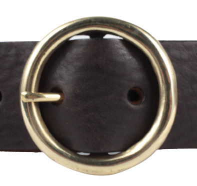 Black Leather Belt With Square Brass Buckle, 1.5 Width -  Canada