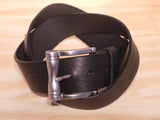 1 1/2" Inch Black Leather Trouser Belt