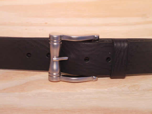 38mm Black Leather Trouser Belt