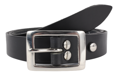 Men's 1 Inch Black Leather Belt