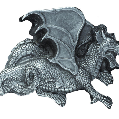 Dragon Uncoloured Pewter Belt Buckle