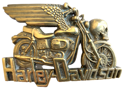 Rare 1980 Harley Davidson Winged Skull Belt Buckle